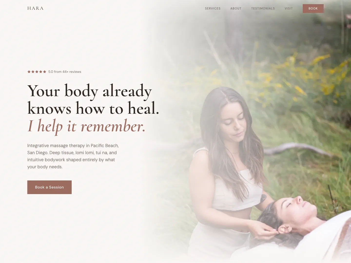 Hara Healing Arts - Wellness website by TheGoodSite.co
