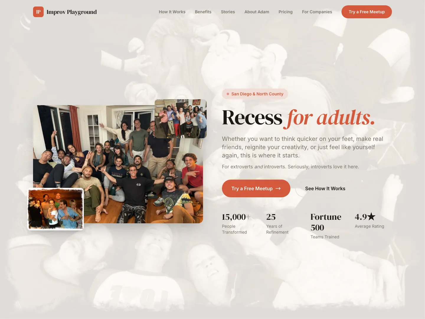 Improv Playground - Education website by TheGoodSite.co